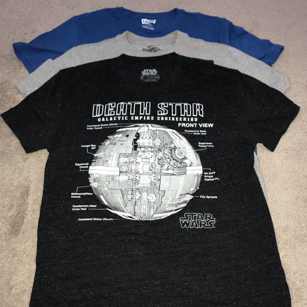 Bundle:Men’s S-Star Wars, Aeropostale,Levi shirts